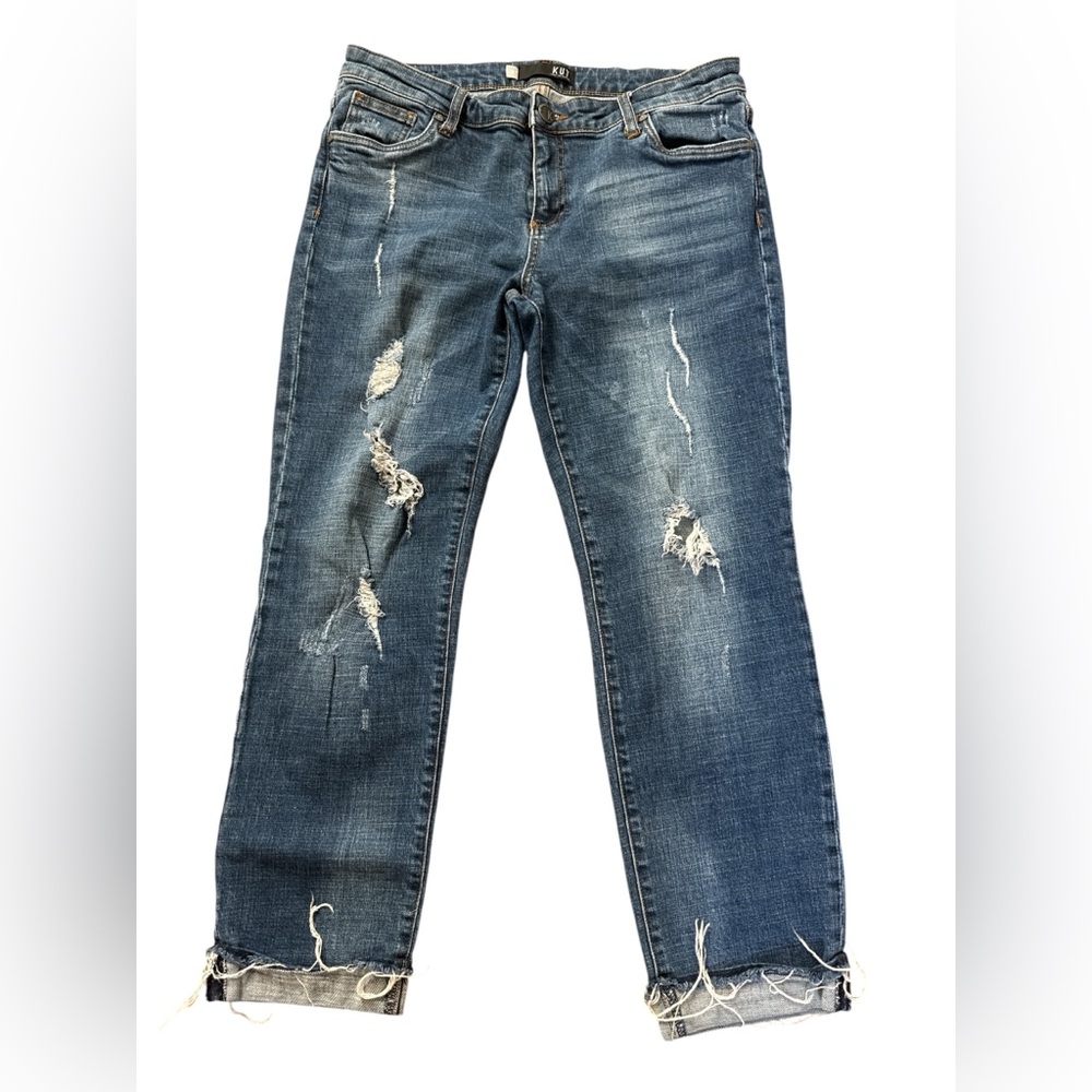 Kut from the Kloth Distressed Blue Boyfriend Jeans